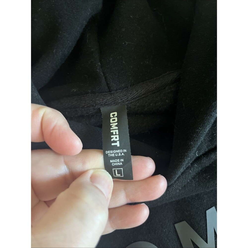 COMFRT Brand Viral Tranquil Heavyweight Hoodie Size L Black Cozy Soft Unisex - Picture 5 of 6